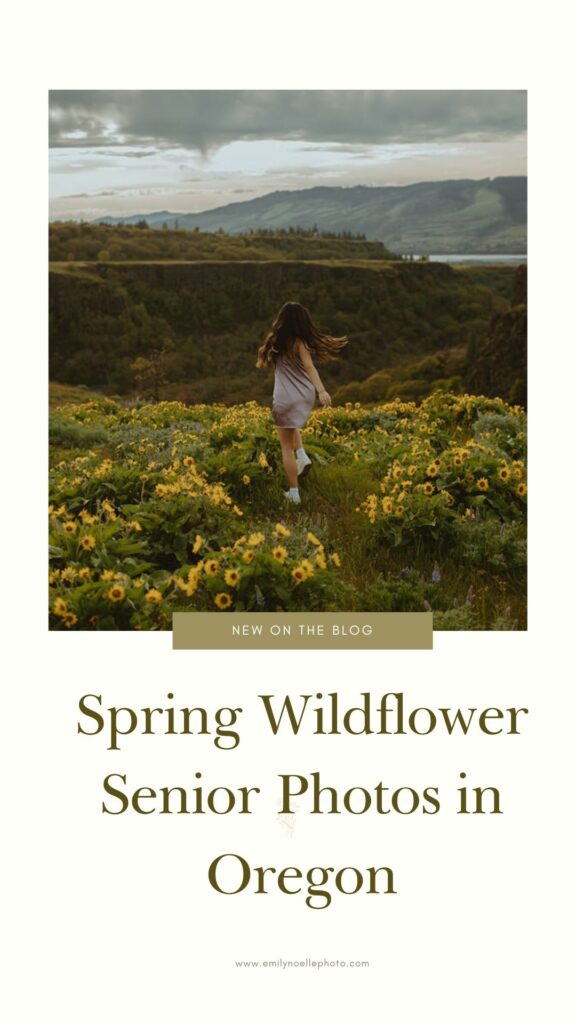 Spring wildflower senior photos in Oregon
