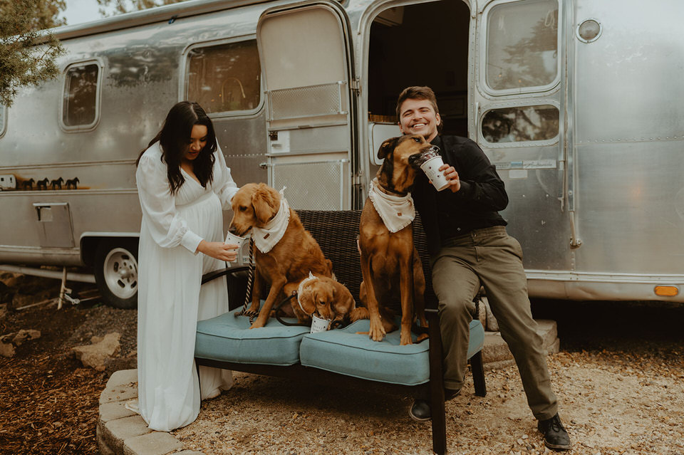 Airstream wedding. Smith Rock State Park elopement with dogs