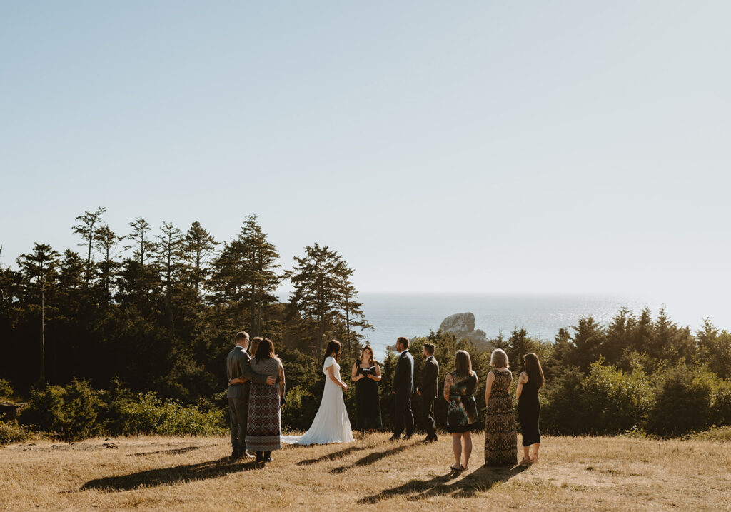 small wedding at Ecola State Park