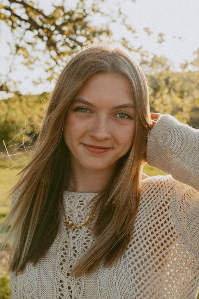 Close up of Kate for her Spring senior Photo